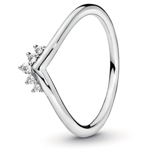 Silver Tiara Wishbone Ring