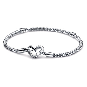 Pandora Studded Chain Bracelet with Heart Clasp